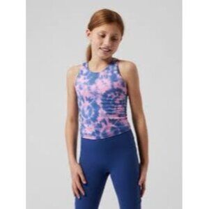 Athleta Girl Printed Long Distance Bra Top XL (14) Tie Dye